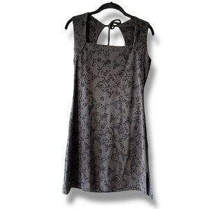 Floral Y2K Black Squareneck Mini Dress